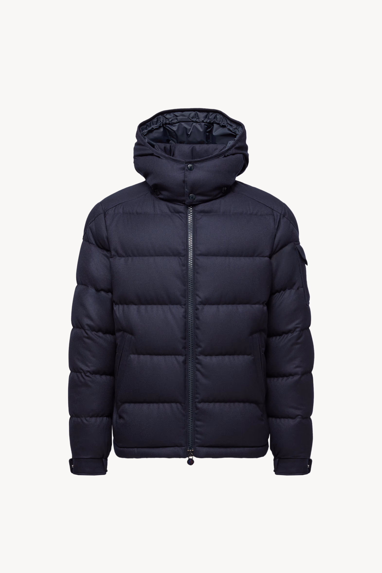Doudoune courte à capuche en flanelle de laine Montgenevre Hommes Bleu marine Moncler 2